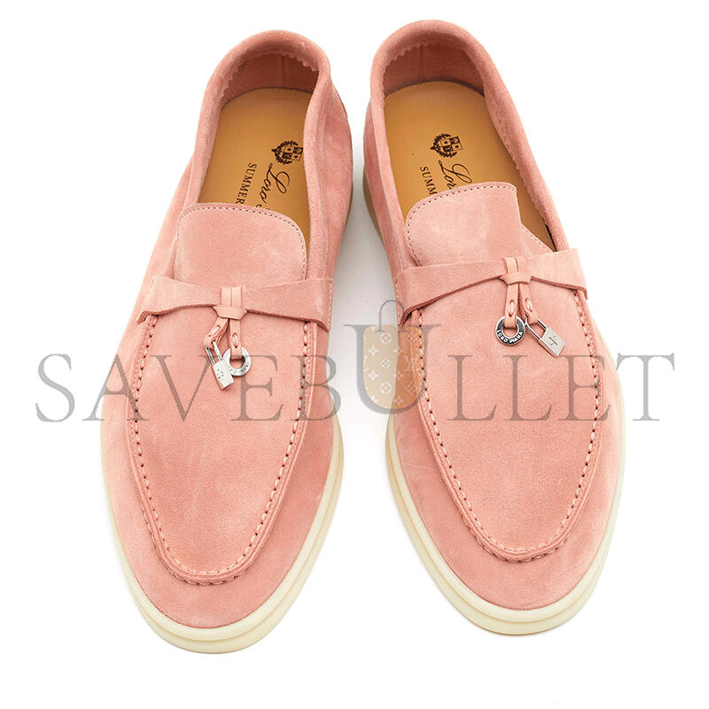 L0r0 P1ana pink suede summer charms walk slip on loafers fae5444303j