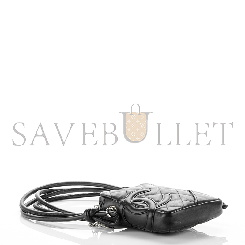 Ch**el master calfskin quilted small cambon messenger black 176151 (15*13*3.5cm)
