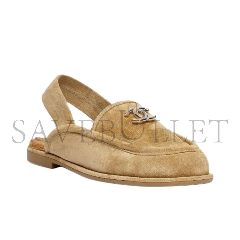 Ch**el 25a suede flat loafers brown g46601