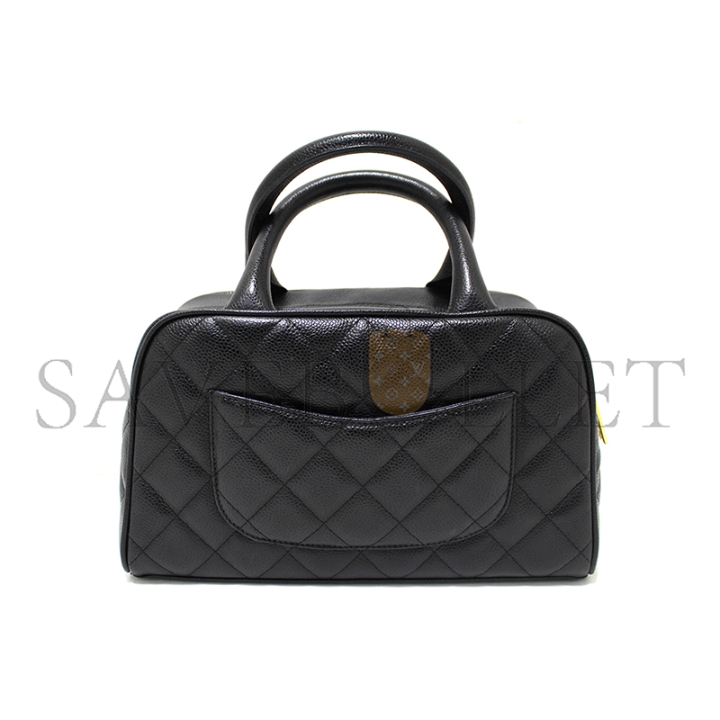 Ch**el master black caviar small bowler handbag 71303 (25*15*7cm)