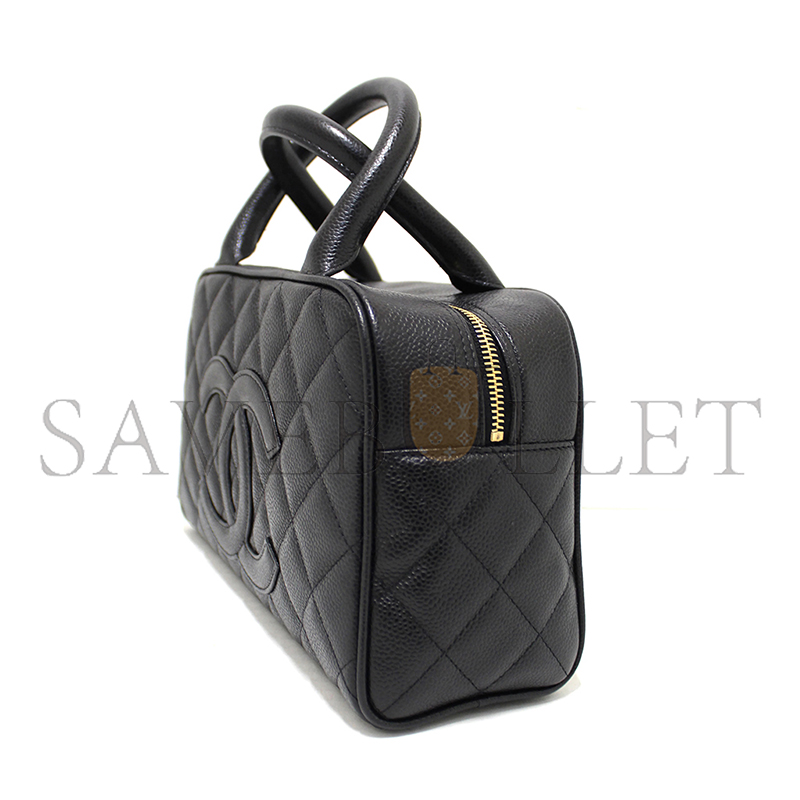 Ch**el master black caviar small bowler handbag 71303 (25*15*7cm)
