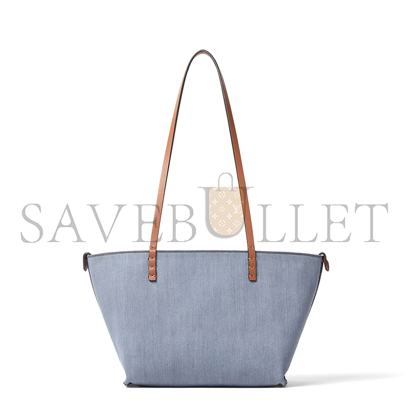 F**di small roll blue denim-effect ff jacquard reversible shopper 8bh424aut4f1sxq (23*19.5*15cm)