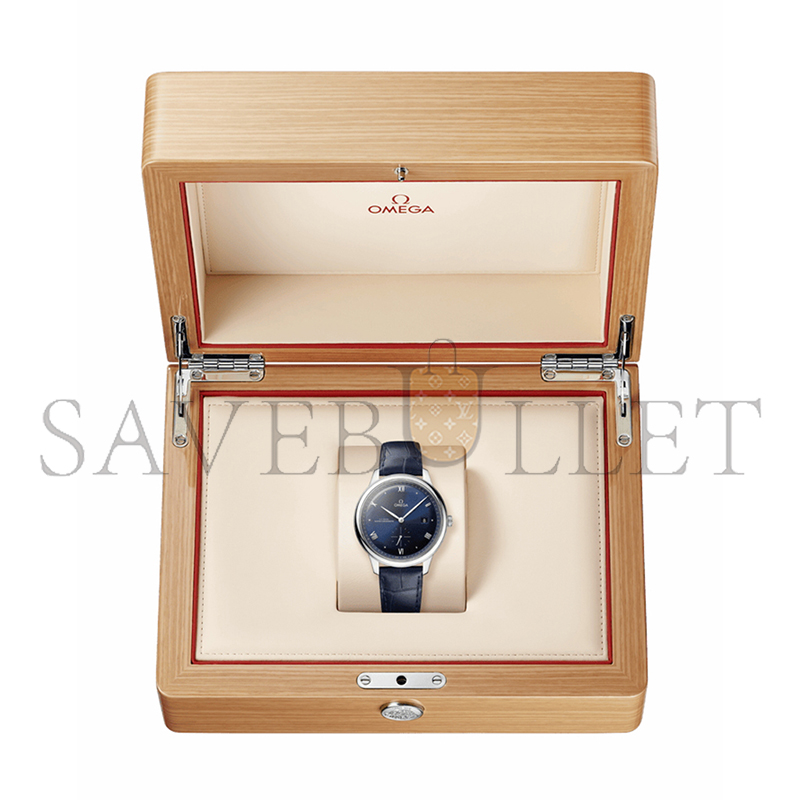 0me*ga de villeprestige41 mm, steel on leather strap 434.13.41.20.03.001