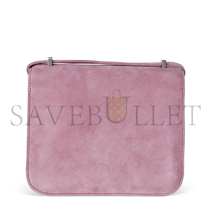 H**me5 a rose indienne veau doblis suede mini constance with palladium hardware 436576 (18*14.5*6cm)