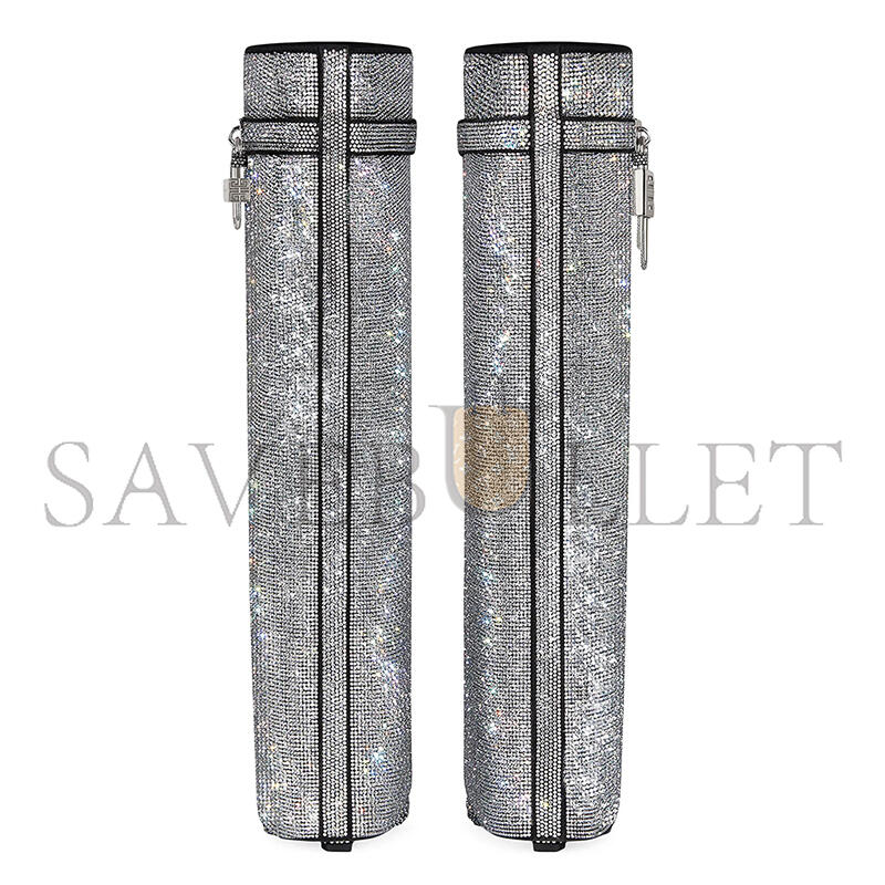 G1uenchy shark lock boots wide fit in strass in silver o1srvl11e0325