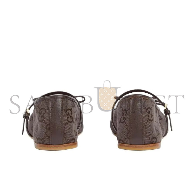 Gvc*1 horsebit canvas buckle square-toe flat shoes 814321