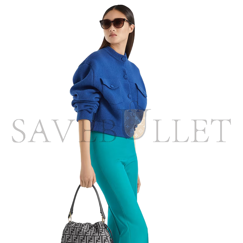 F**di jacket blue wool jacket fzj600aym2f1uki