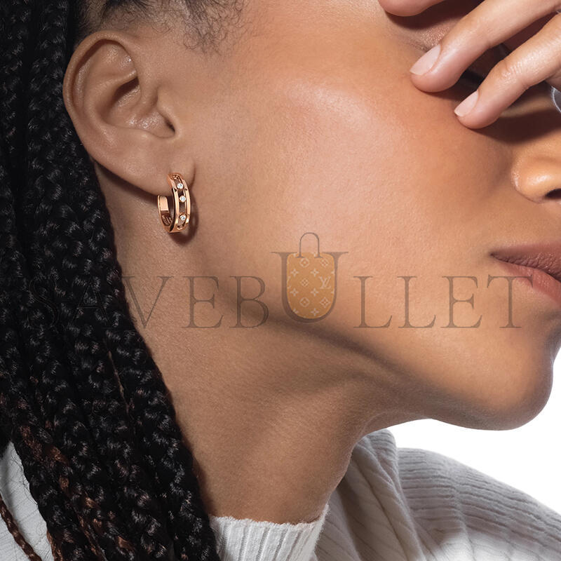 Mes1kaa move hoop earrings pink gold d1am0nd earrings 04407-pg