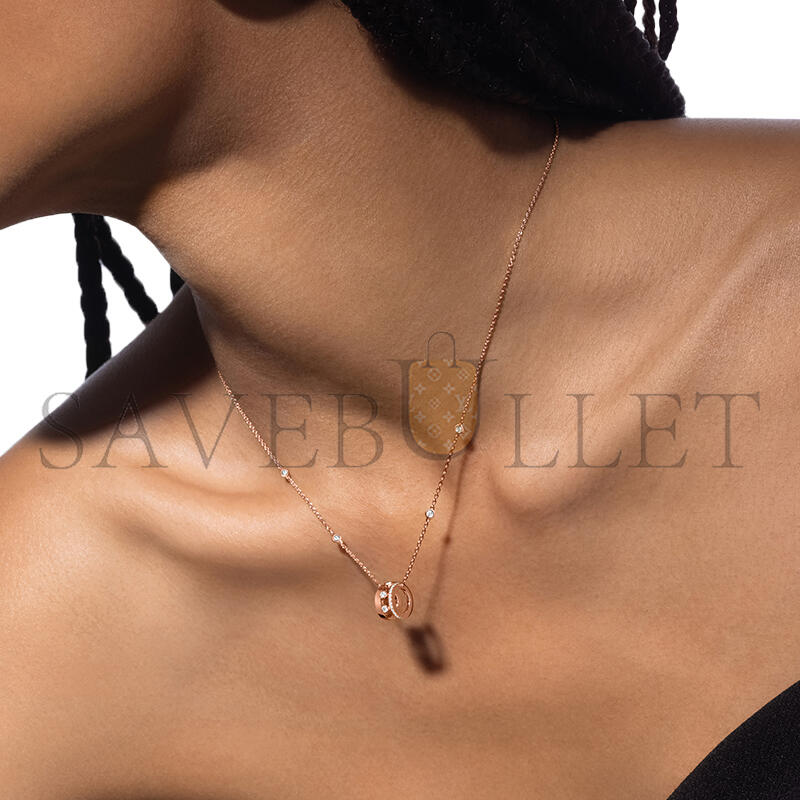 Mes1kaa move romane pendant necklace pink gold d1am0nd necklace 07158-pg