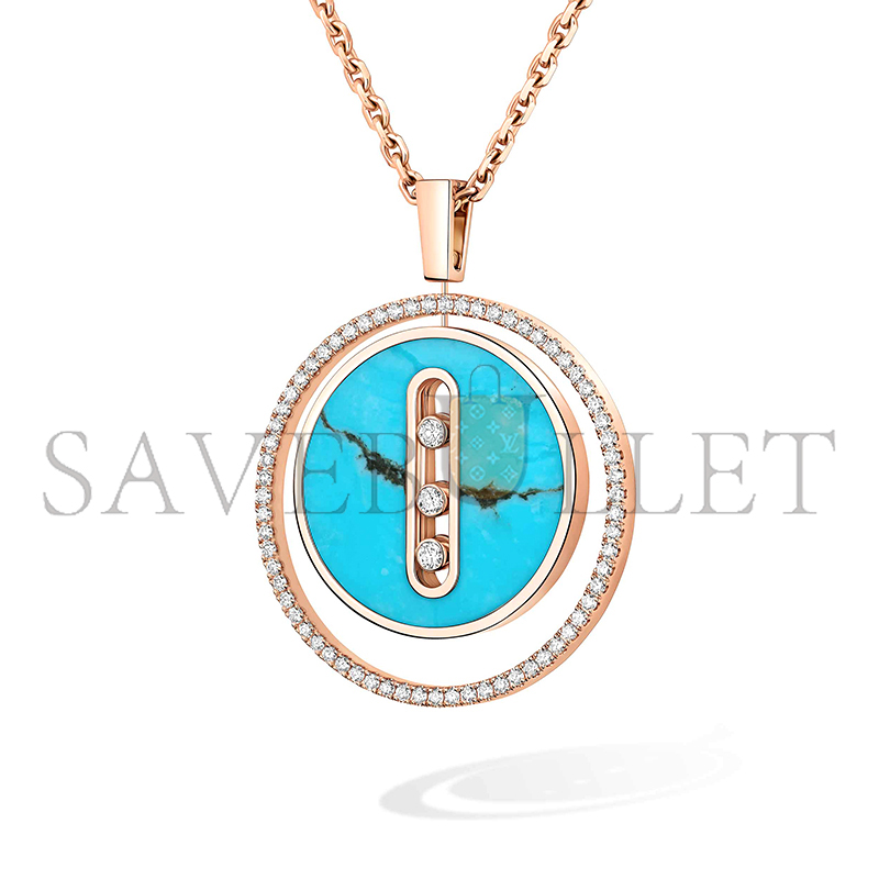 Mes1kaa lucky move turquoise necklace medium pink gold d1am0nd necklace 10836-pg