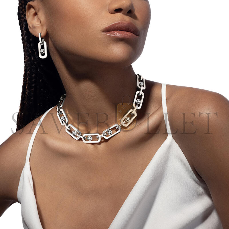 Mes1kaa so move xl pendant earrings white gold d1am0nd earrings 13132-wg