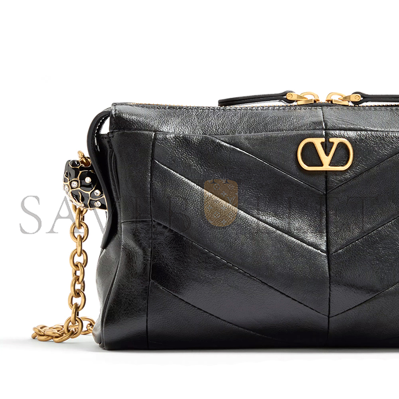 Va1e*ntin0 garavani panthea small shoulder bag in nappa leather with a chevron pattern 8w2b0s99uyf_0no (24*14*6cm)
