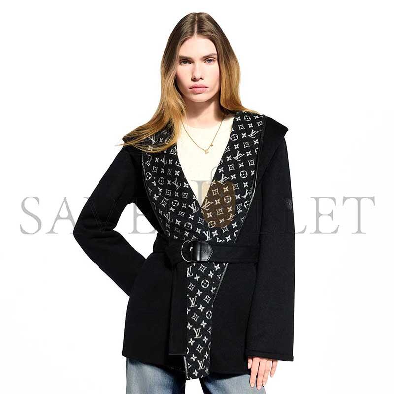 LOUIS VUITTON WRAP-STYLE BELTED SHORT COAT 1A99K9