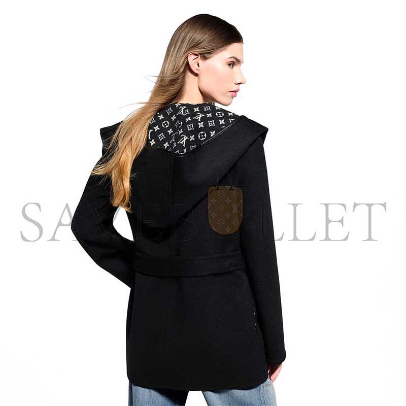 LOUIS VUITTON WRAP-STYLE BELTED SHORT COAT 1A99K9