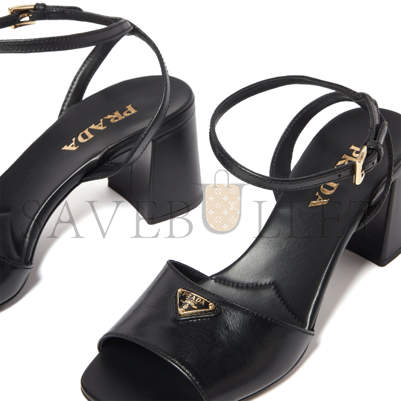 Pra*a nappa leather sandals