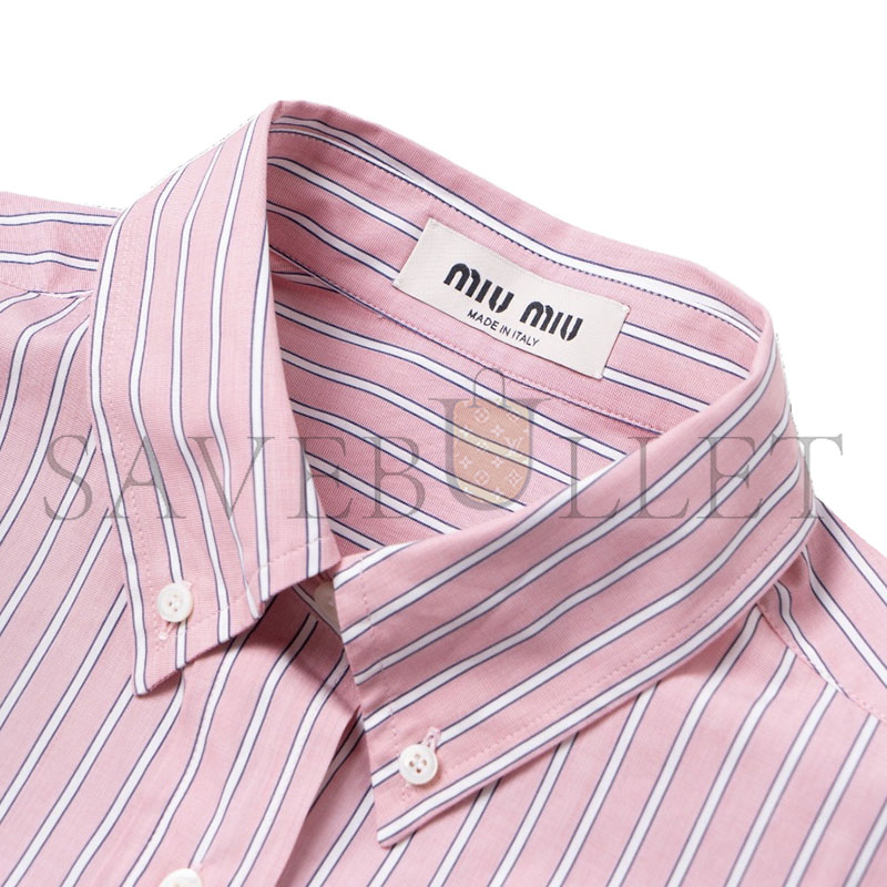 M1v M1v pink striped cotton poplin shirt mk2007