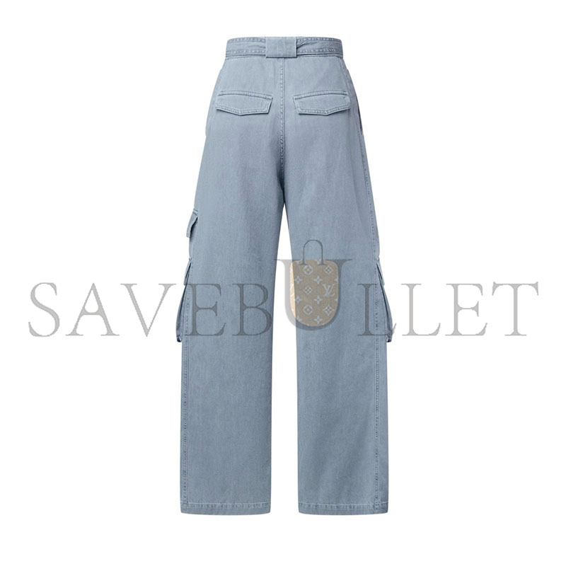 LOUIS VUITTON UTILITY POCKET WASHED DENIM JEANS 1AK5W9
