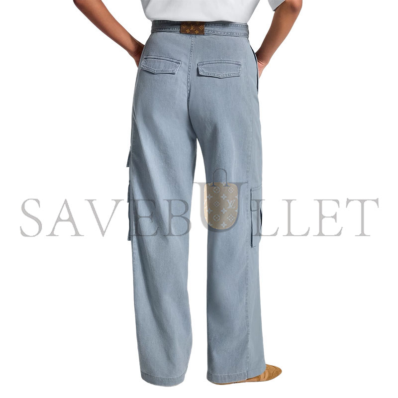 LOUIS VUITTON UTILITY POCKET WASHED DENIM JEANS 1AK5W9