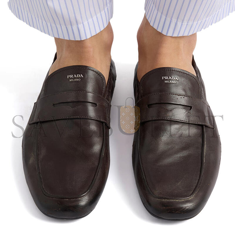 Pra*a shuffle antiqued leather loafers 2dg158