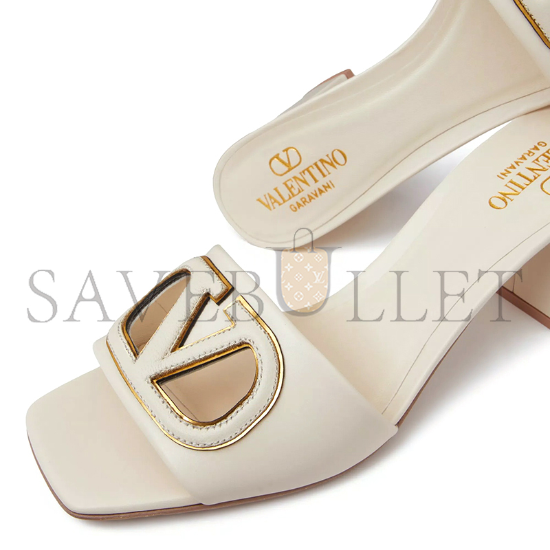 VALENTINO GARAVANI VLOGO CUT-OUT SLIDE SANDAL IN CALFSKIN 60MM 6W2S0IR3RLL_B24