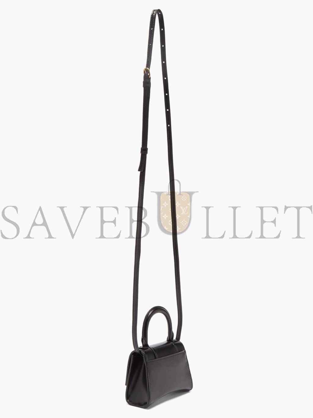 Ba*len*cia*ga black hourglass mini crocodile-effect leather bag matchesfashion us (12*8.5*4.3cm)