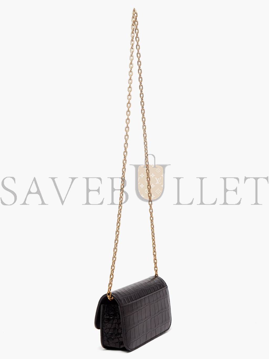 Ba*len*cia*ga black gossip bb-plaque crocodile-effect cross-body bag matchesfashion us (19*9.9*5.5cm)