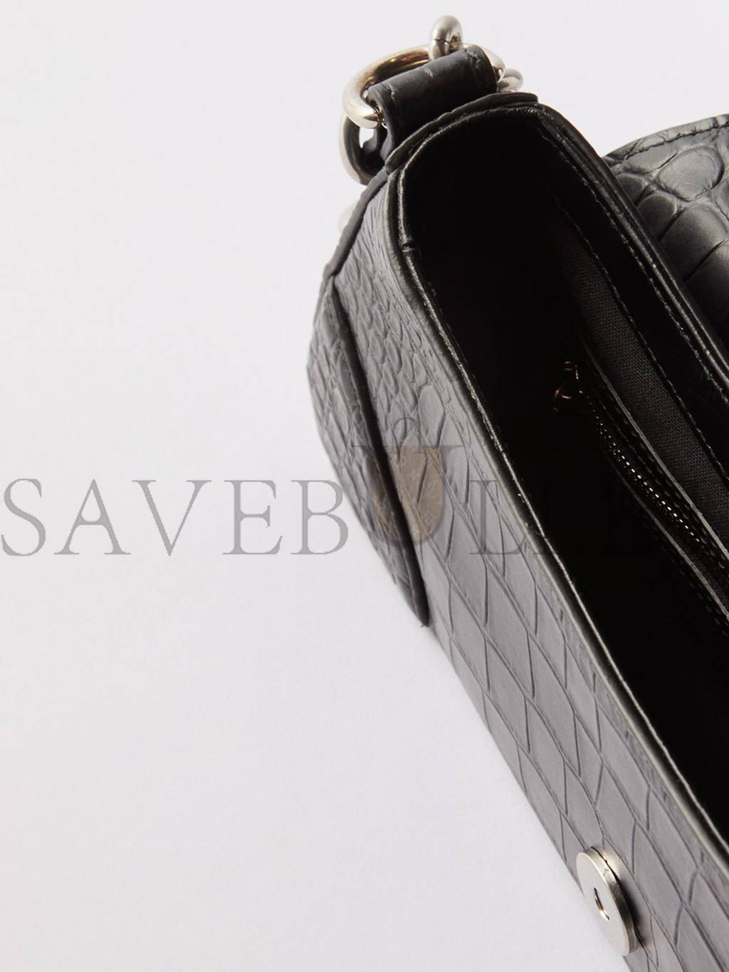 Ba*len*cia*ga black lindsay s crocodile-effect leather shoulder bag matchesfashion us (25.6*11.4*7.3cm)