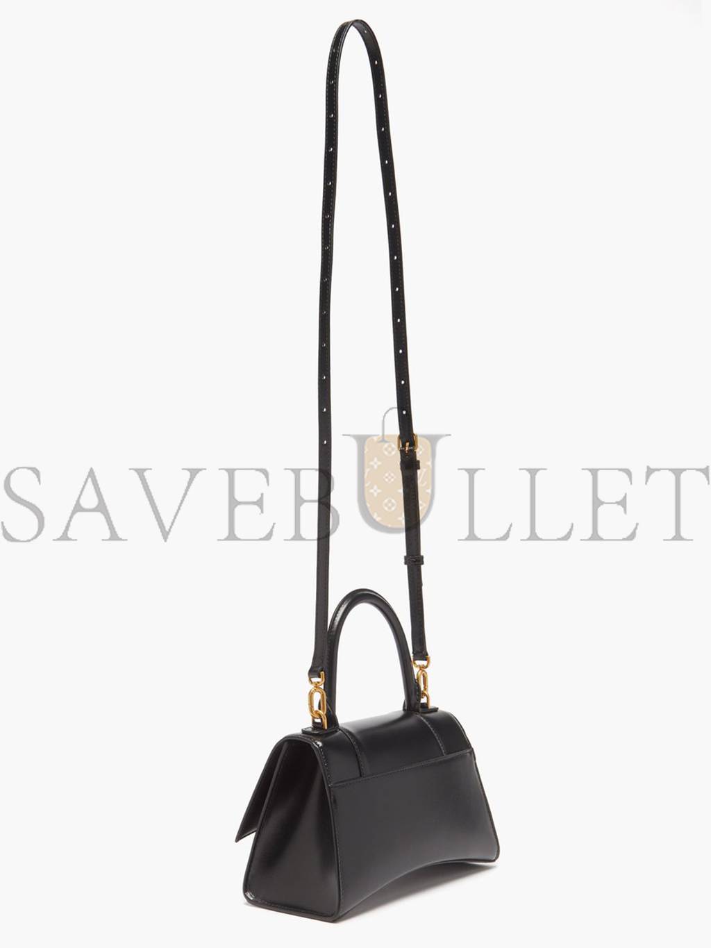 Ba*len*cia*ga black hourglass small leather bag matchesfashion us (22.6*14.9*10.1cm)