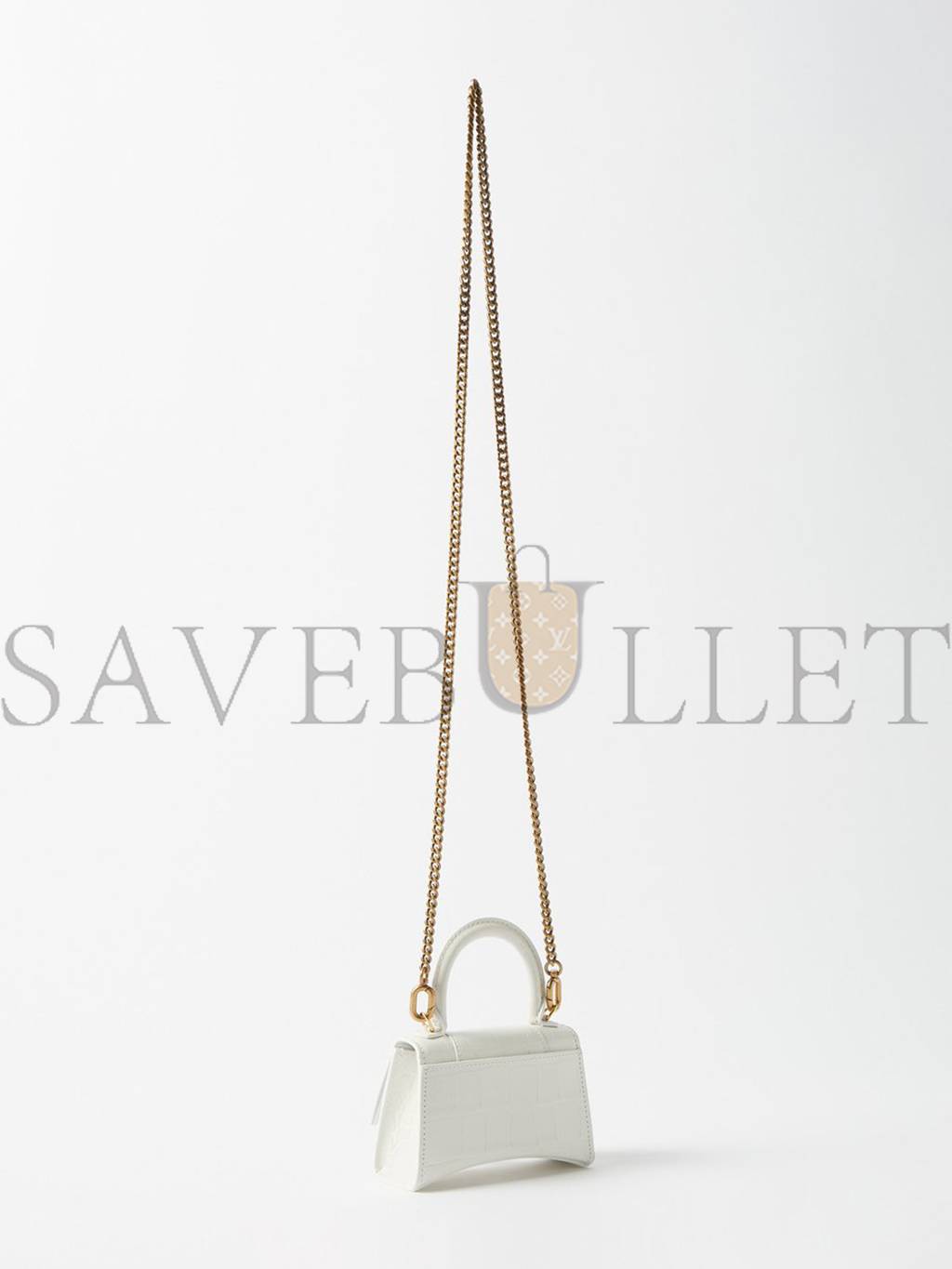 Ba*len*cia*ga white hourglass mini crocodile-effect cross-body bag matchesfashion us (12*8*4.6cm)