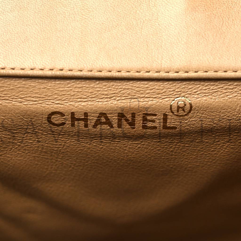 Ch*el lambskin quilted backpack beige gold hardware (21.6*22.2*10.2cm)