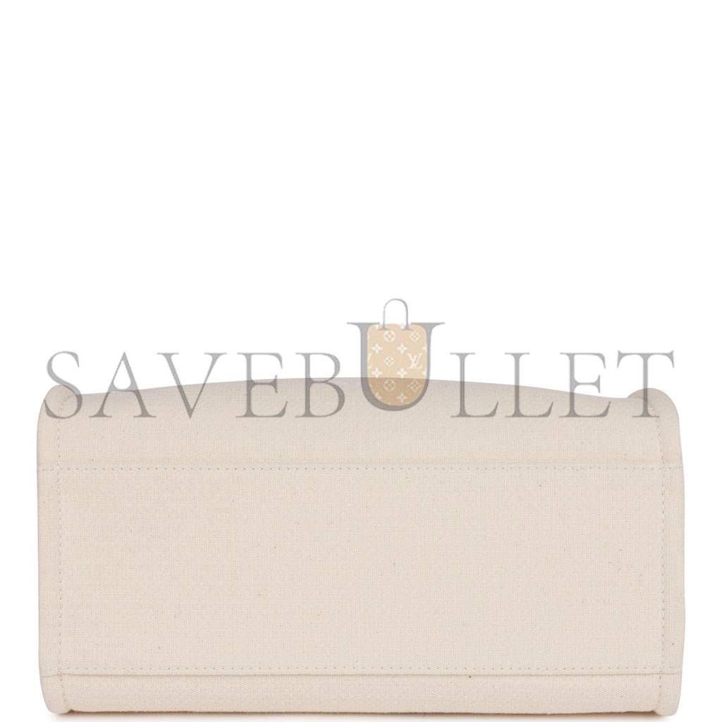 Ch*el small deauville shopping bag white boucle light gold hardware (34*27*15cm)