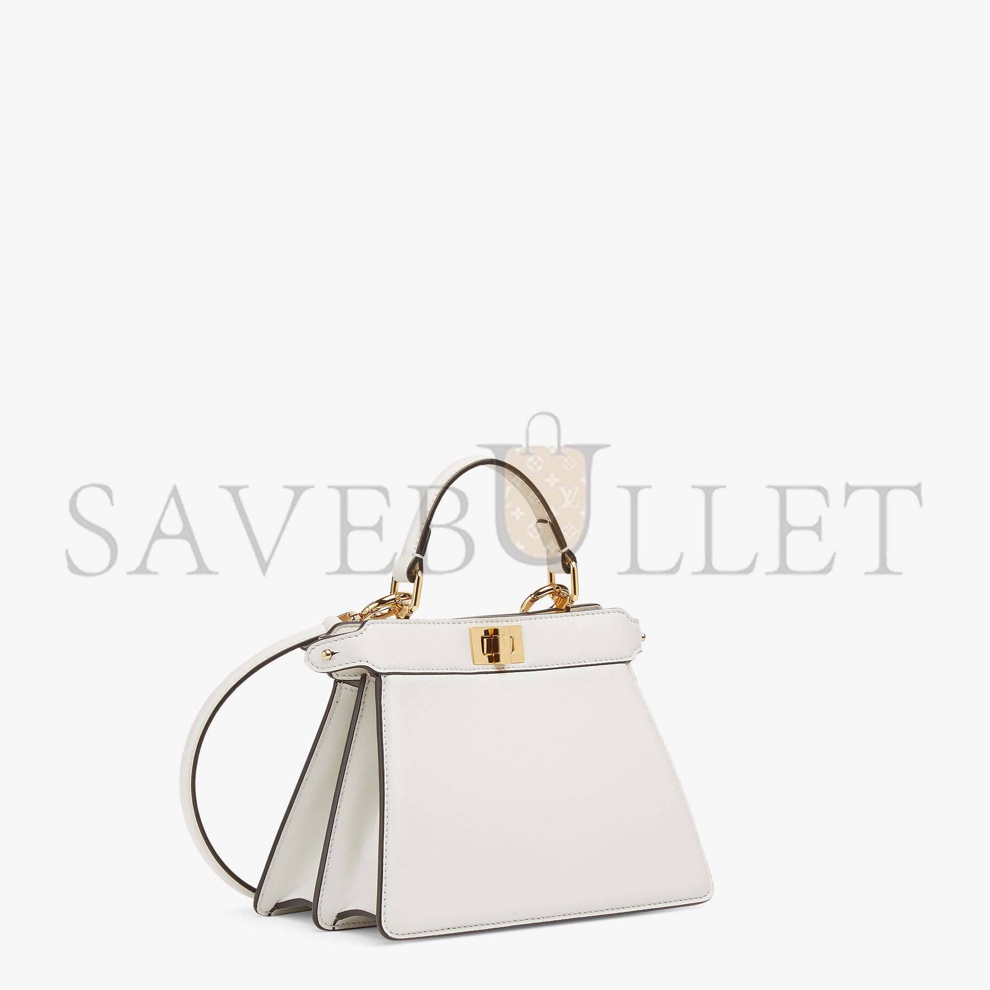 F**di peekaboo iseeu petite - white padded nappa leather bag 8bn335abvef0qvl (20*15.5*11cm)