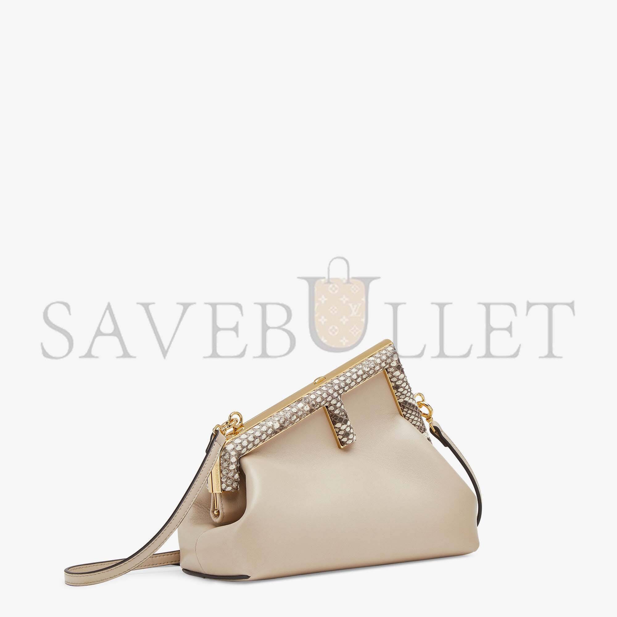 F**di first small - pink leather and python leather bag 8bp129akkuf1hop (26*18*9.5cm)