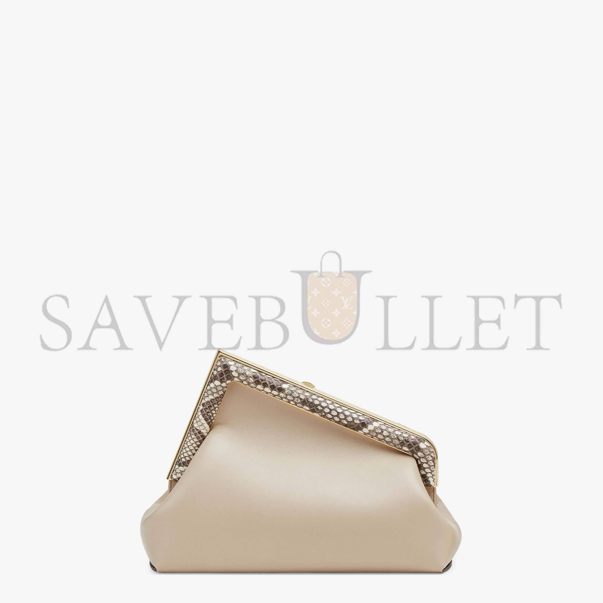 F**di first small - pink leather and python leather bag 8bp129akkuf1hop (26*18*9.5cm)
