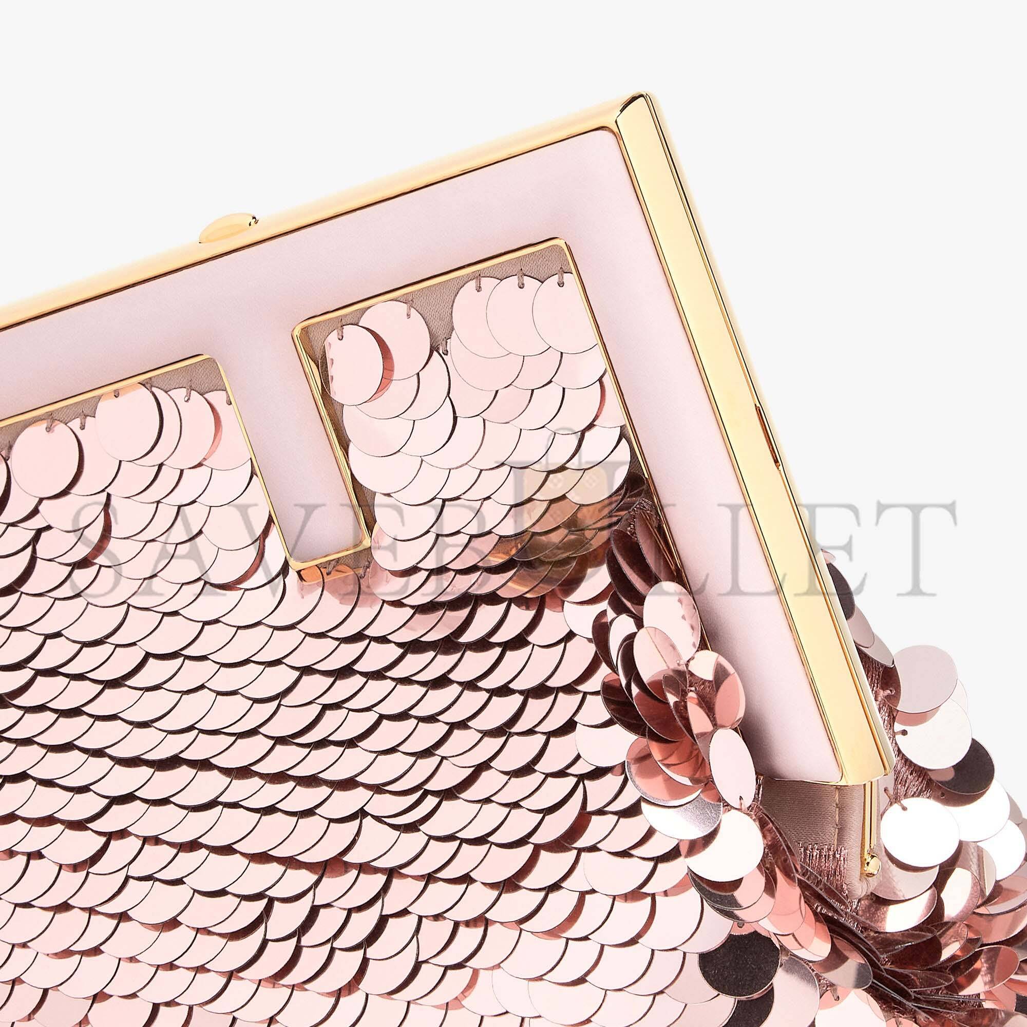 F**di first small - pink sequinned bag 8bp129ajs4f1hmd (26*18*9.5cm)