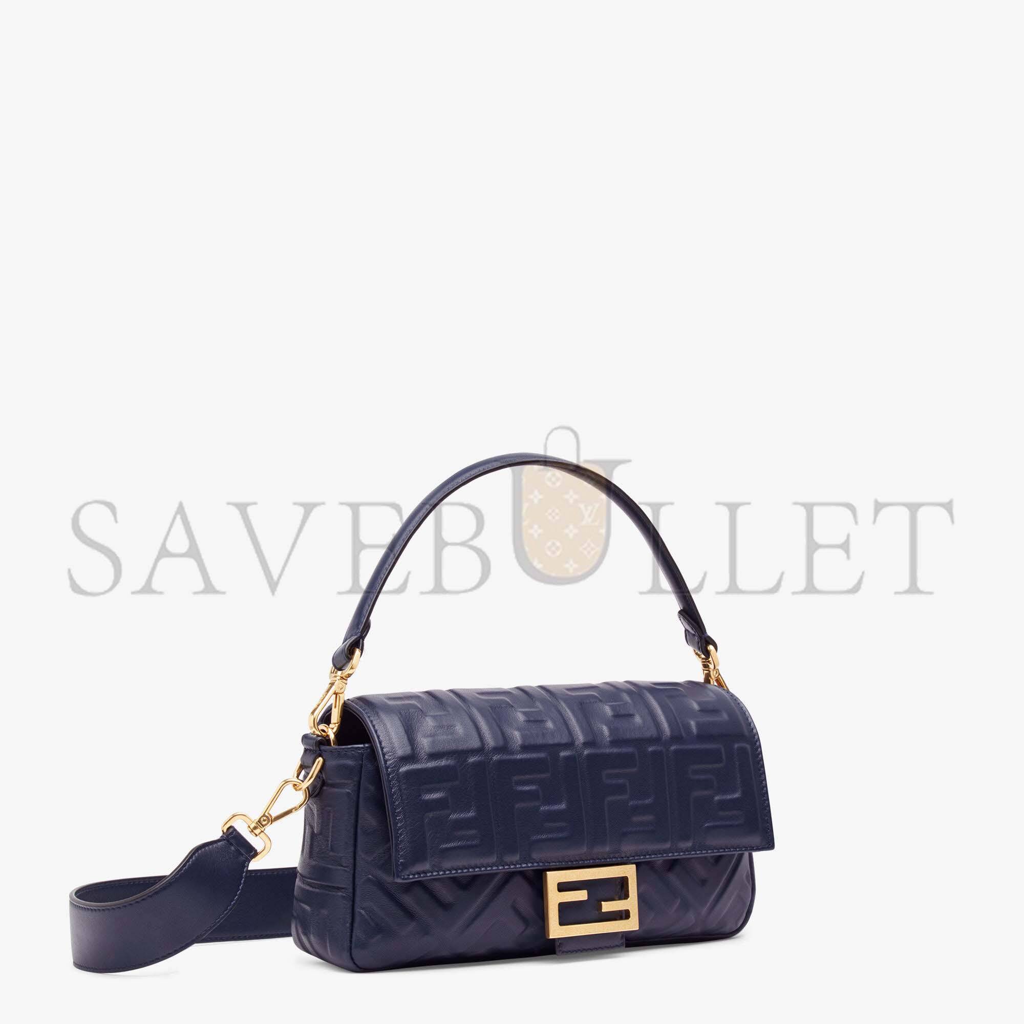 F**di baguette - blue nappa leather bag 8br600a72vf19po (27*15*6cm)