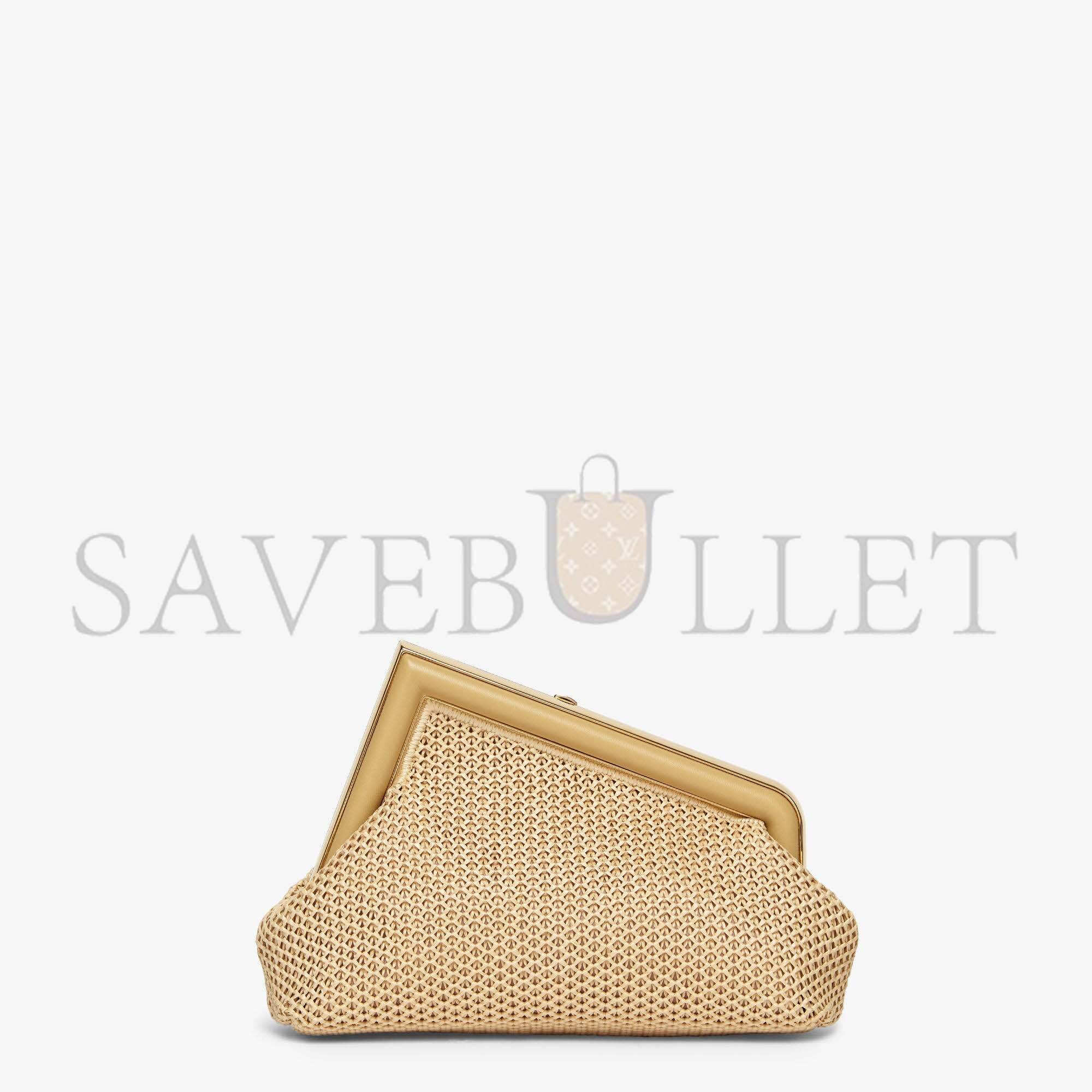 F**di first small - beige raffia macrame bag 8bp129al9af1eeb (23*18*9.5cm)