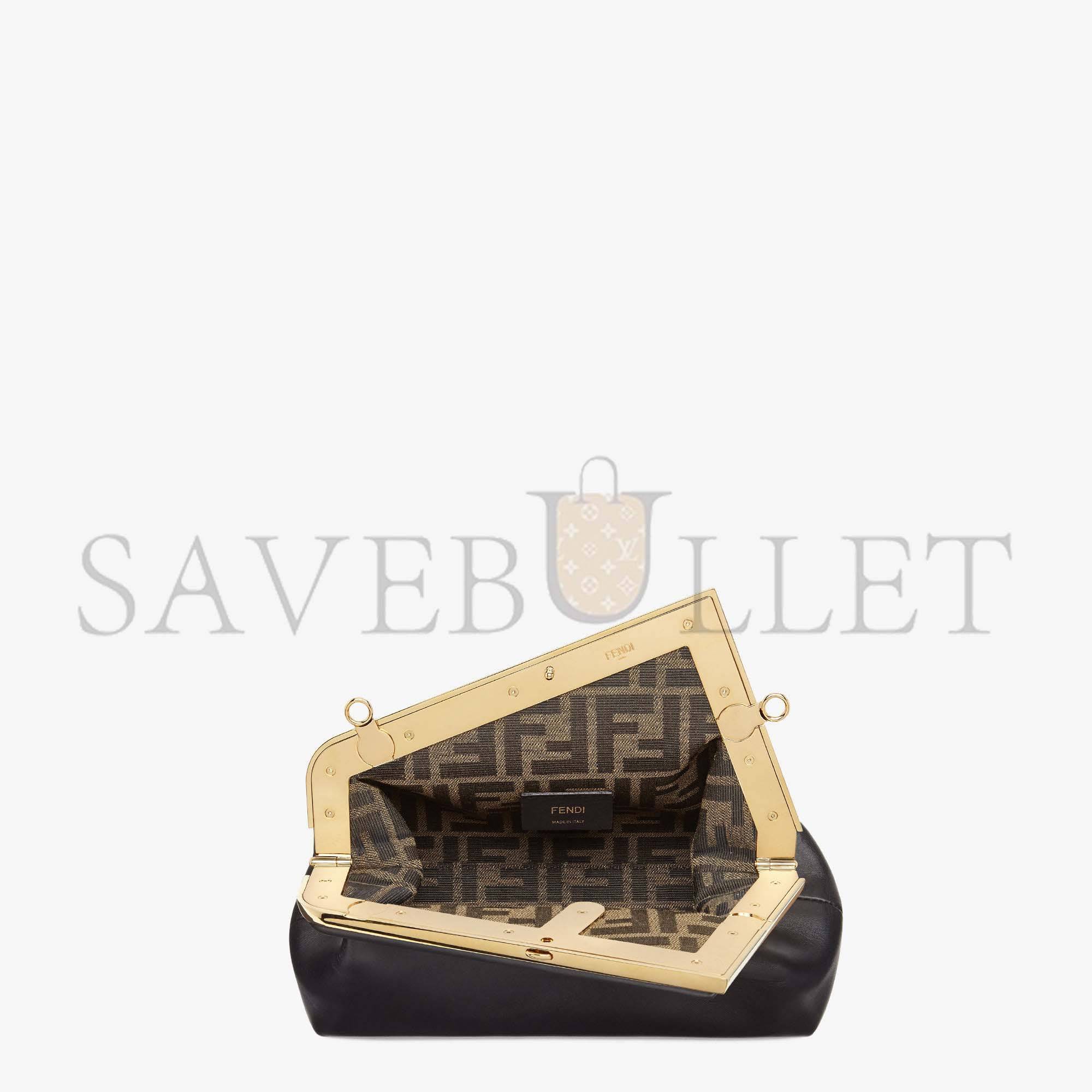 F**di first small - black leather bag 8bp129abvef0kur (26*18*9.5cm)