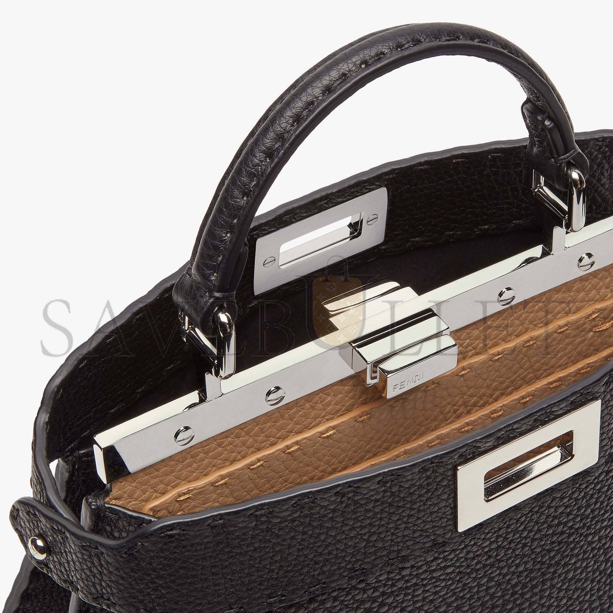 F**di peekaboo i seeu small - black selleria bag 8bn327adylf1eej (27*21*11cm)