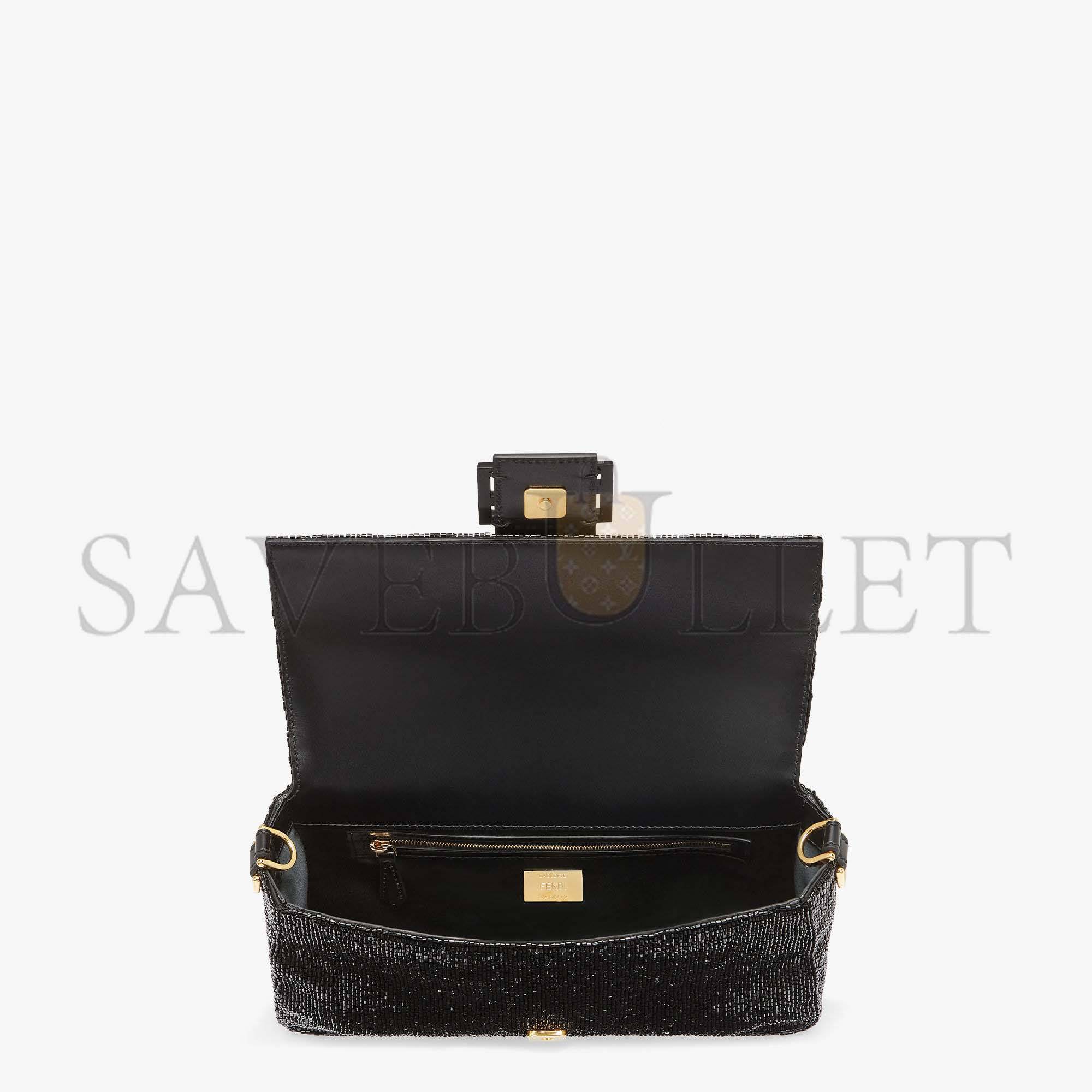 F**di baguette - re-edition bag in black beads 8br600am2lf0kur (27*15*6cm)