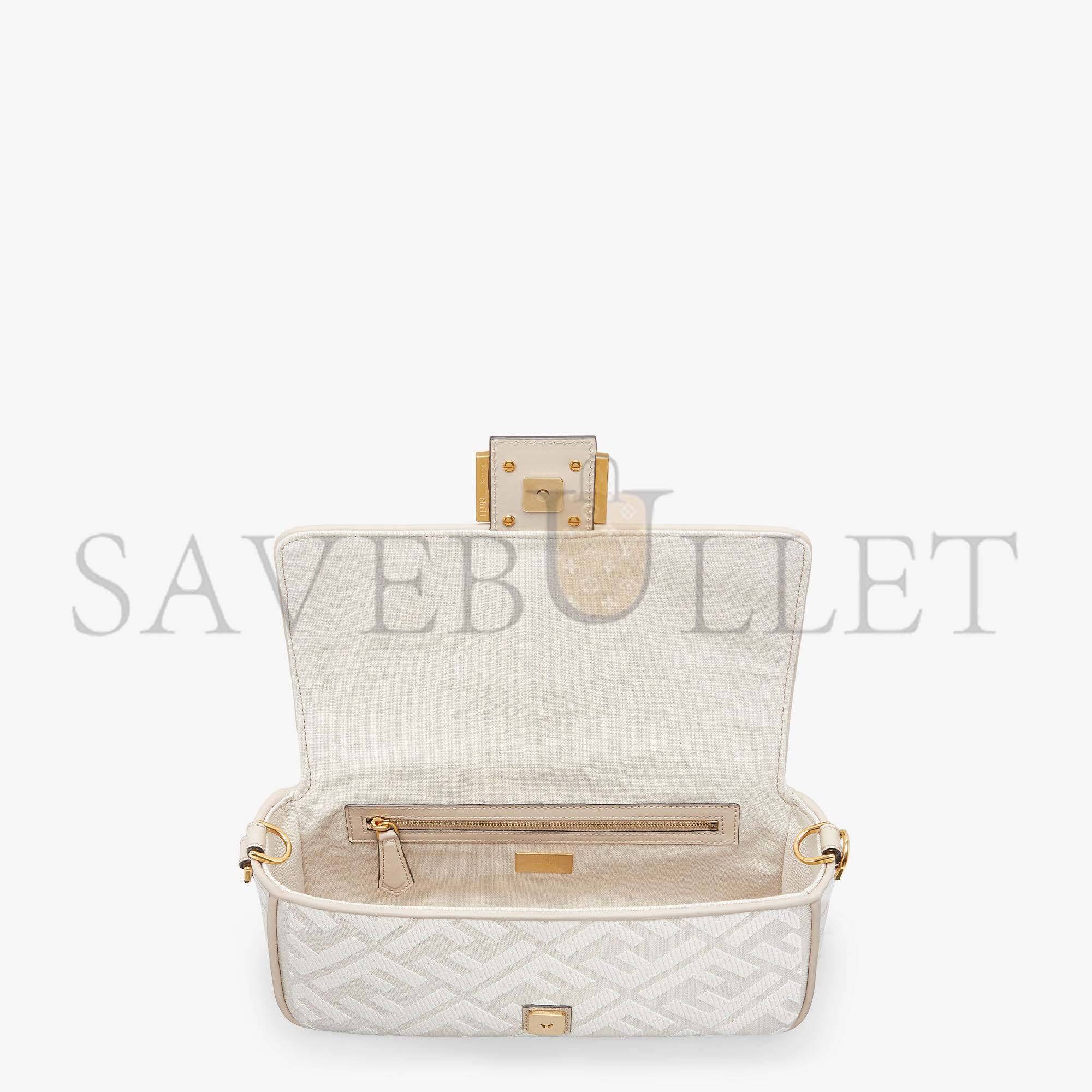 F**di baguette - white canvas ff bag 8br600akbrf1hoe (27*15*6cm)