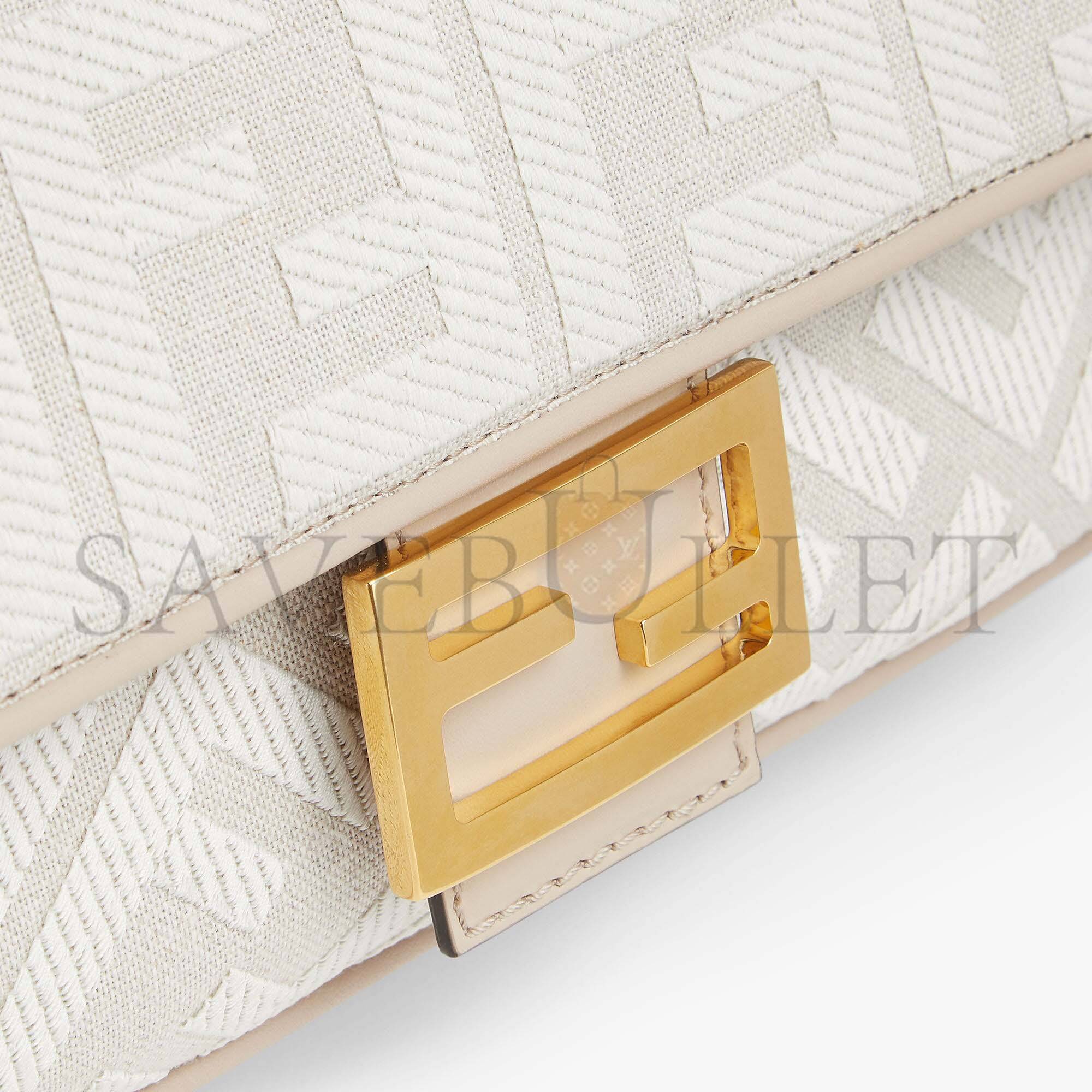 F**di baguette - white canvas ff bag 8br600akbrf1hoe (27*15*6cm)