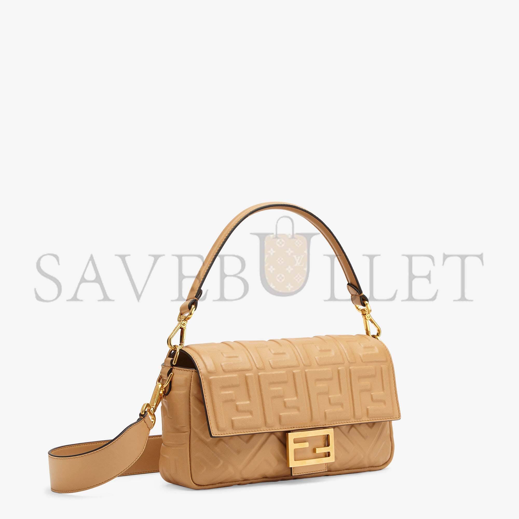 F**di baguette - beige leather bag 8br600a72vf1bz2 (27*15*6cm)