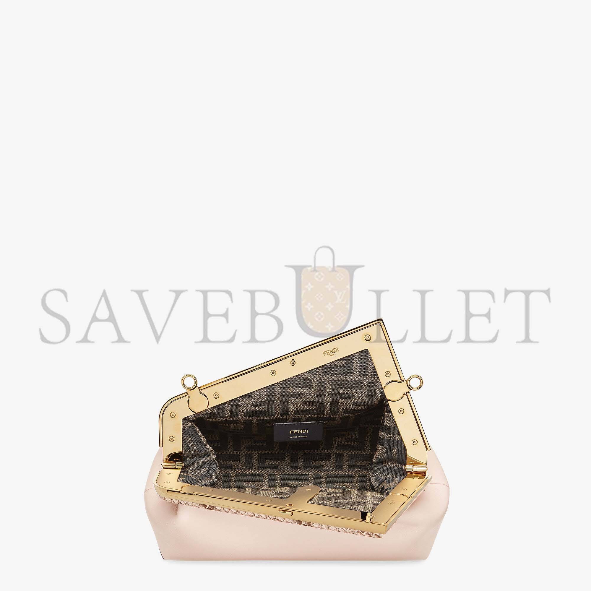 F**di first small - pink leather and python leather bag 8bp129akkuf1hoq (26*18*9.5cm)