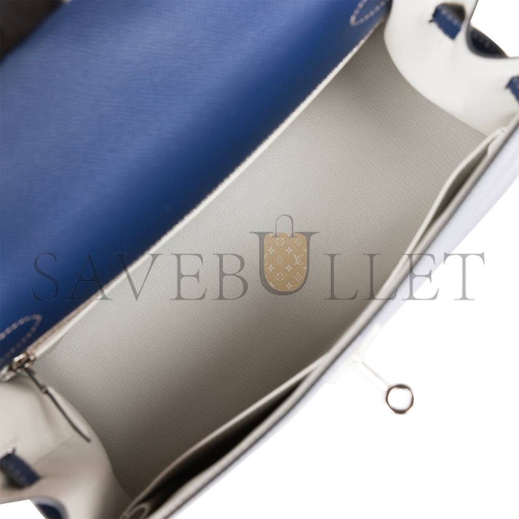 H**mes special order (hss) kelly sellier 28 bleu indigo epsom palladium hardware (28*22*10cm)