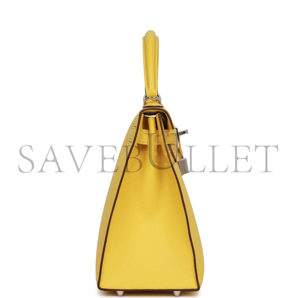 H**mes kelly sellier 28 jaune de naples epsom palladium hardware (28*22*10cm)