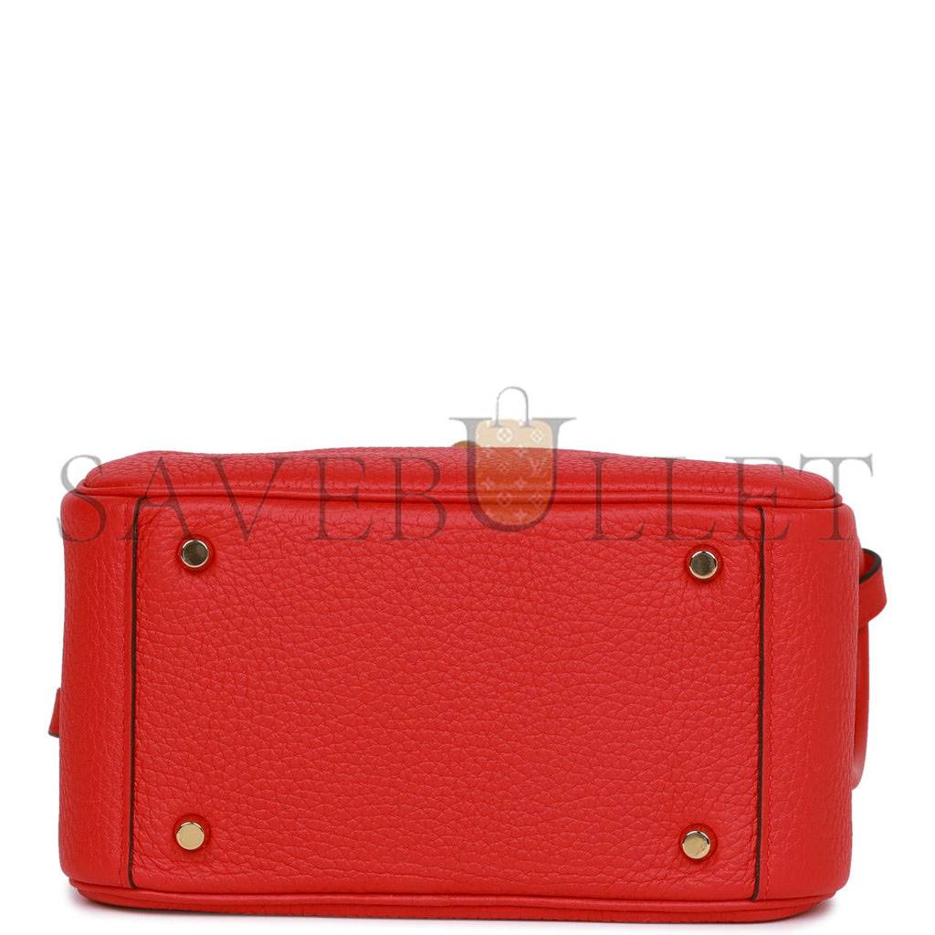 H**mes mini lindy rouge de coeur clemence gold hardware (19*12.5*9)