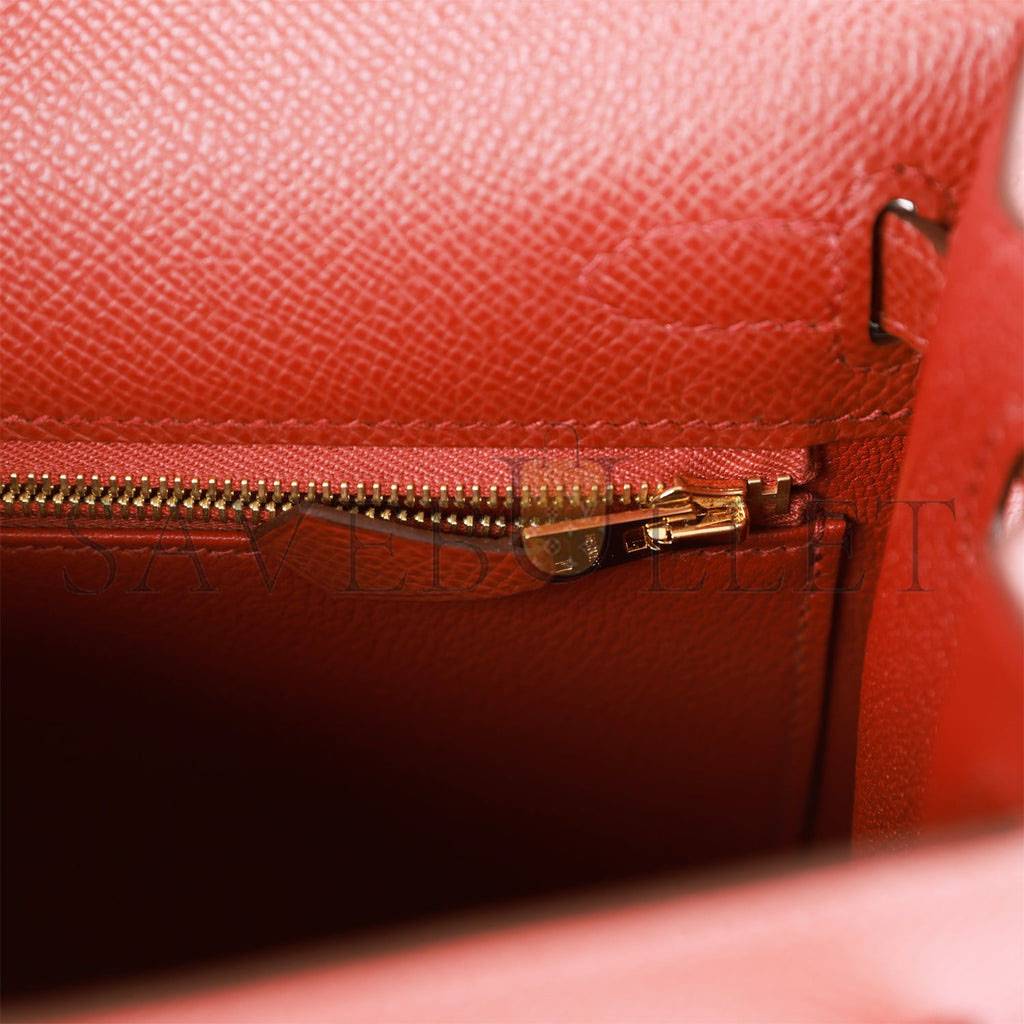 H**mes kelly sellier 25 rouge venetian epsom gold hardware (25*17*7cm)