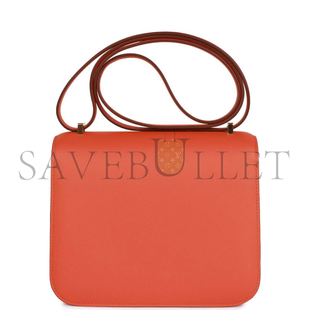H**mes constance 18 orange swift gold hardware 39867983593566 (18cm)