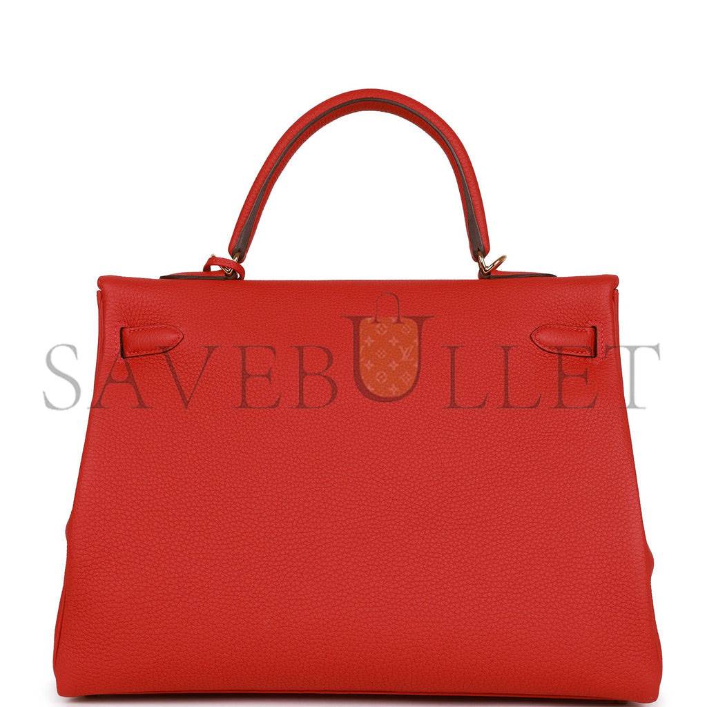 H**mes kelly retourne 35 geranium togo gold hardware(35*24*12cm)